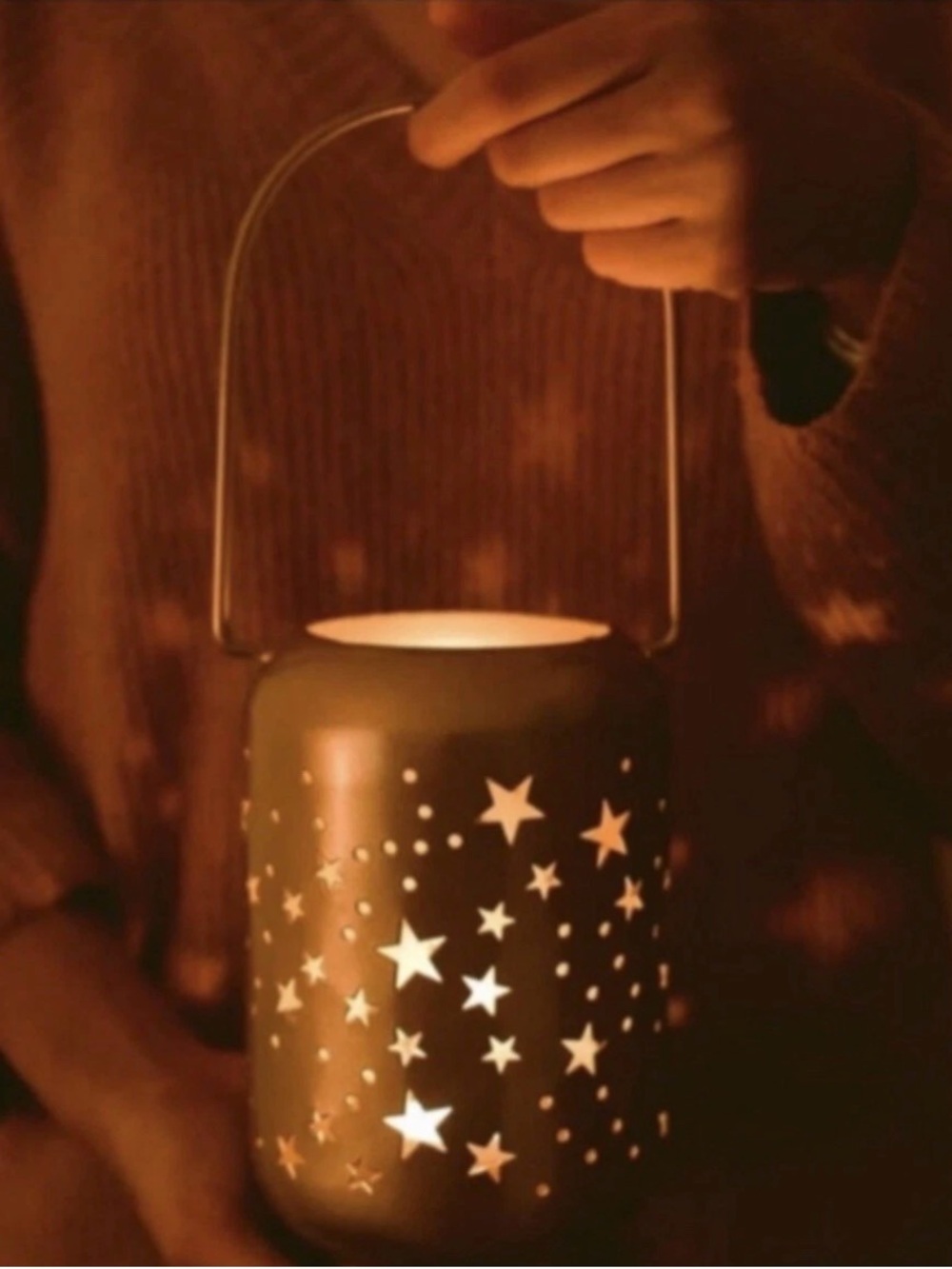 Artisan Direct Milky Way Star Lantern Gold Plated Steel Tea Light Holder